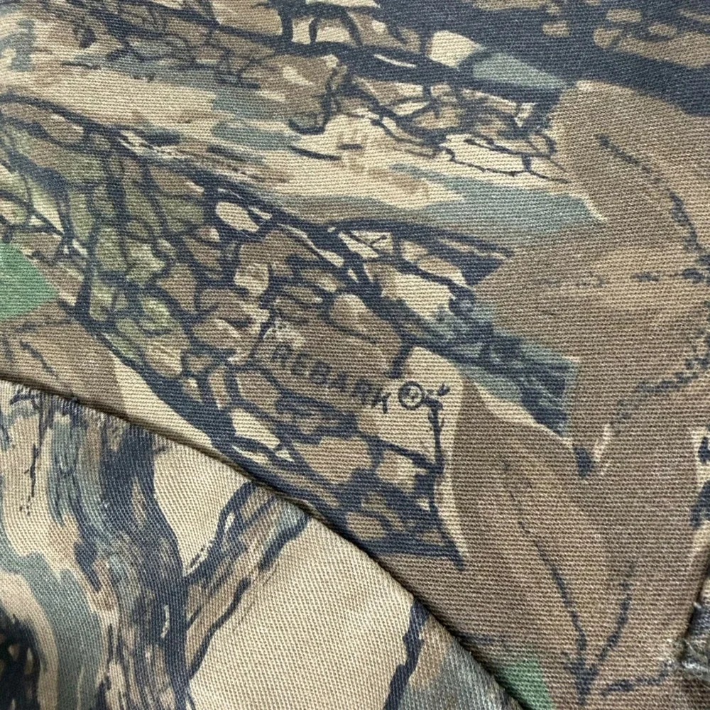 VTG 80s Trebark Camo Hunting Jacket Mens L Green Brown Leaf BarkCoat USA made